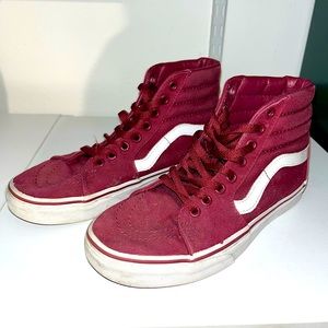 Vans red Sk8-Hi tops